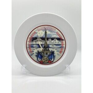 Restoration Hardware Advertising Label Camembert Cheese Plate 7.75" Ceramic